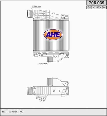 AHE 706.039 - Интеркулер autozip.com.ua