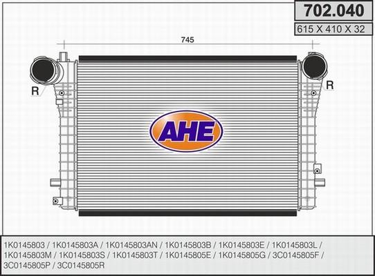 AHE 702.040 - Интеркулер autozip.com.ua