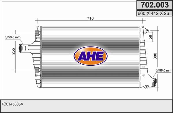 AHE 702.003 - Интеркулер autozip.com.ua