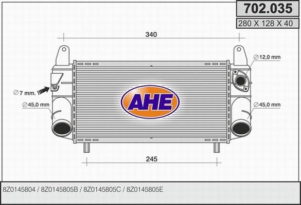 AHE 702.035 - Интеркулер autozip.com.ua