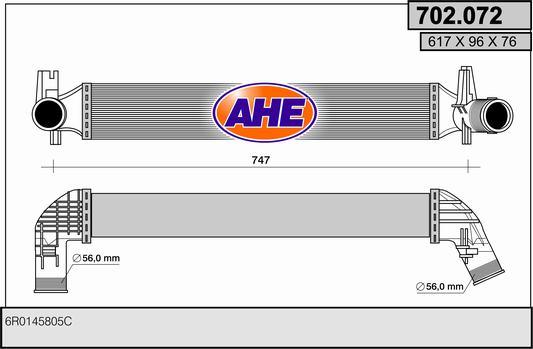 AHE 702.072 - Интеркулер autozip.com.ua