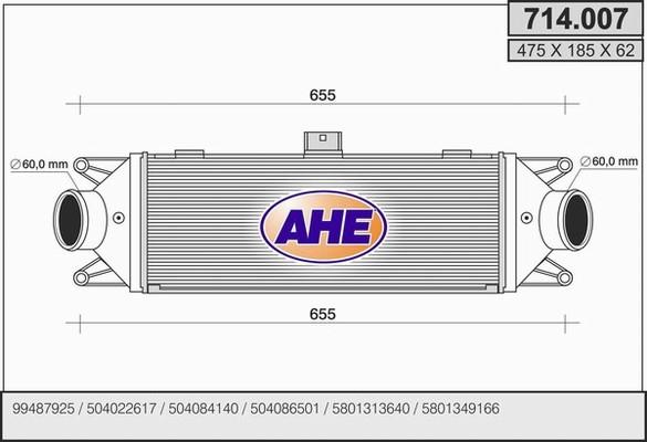 AHE 714.007 - Интеркулер autozip.com.ua