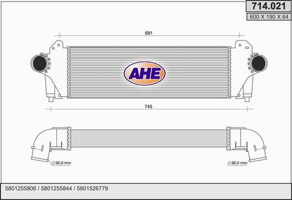 AHE 714.021 - Интеркулер autozip.com.ua