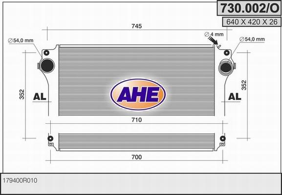 AHE 730.002/O - Интеркулер autozip.com.ua