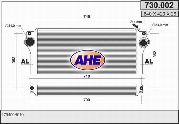AHE 730.002 - Интеркулер autozip.com.ua