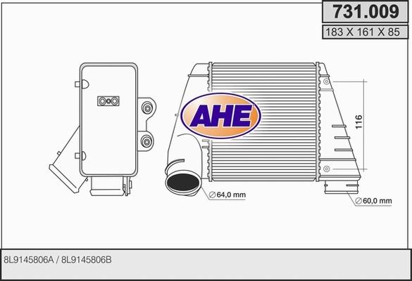 AHE 731.009 - Интеркулер autozip.com.ua