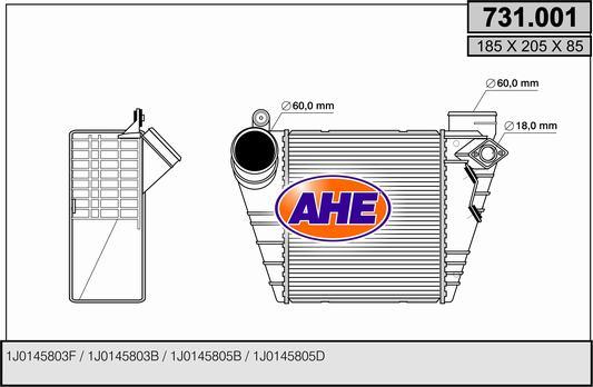 AHE 731.001 - Интеркулер autozip.com.ua