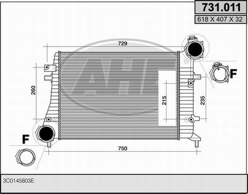 AHE 731.011 - Интеркулер autozip.com.ua