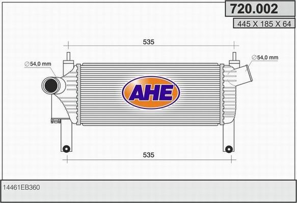 AHE 720.002 - Интеркулер autozip.com.ua