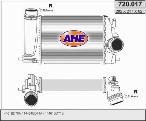 AHE 720.017 - Интеркулер autozip.com.ua