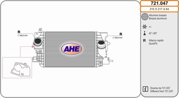 AHE 721.047 - Интеркулер autozip.com.ua