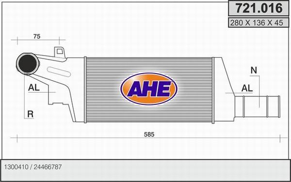 AHE 721.016 - Интеркулер autozip.com.ua