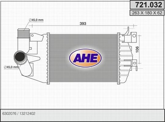 AHE 721.032 - Интеркулер autozip.com.ua