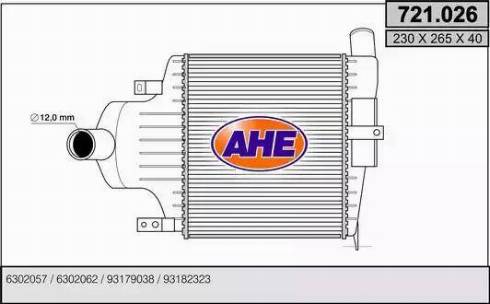 AHE 721.026 - Интеркулер autozip.com.ua