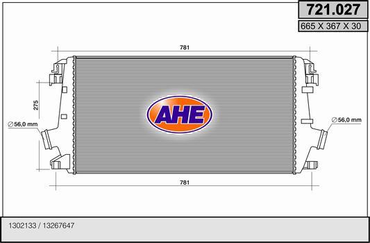 AHE 721.027 - Интеркулер autozip.com.ua