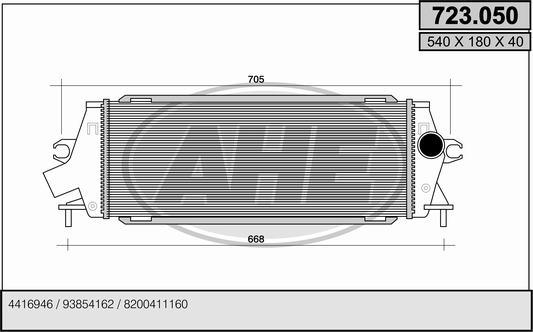 AHE 723.050 - Интеркулер autozip.com.ua