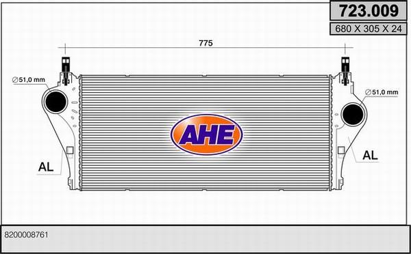 AHE 723.009 - Интеркулер autozip.com.ua