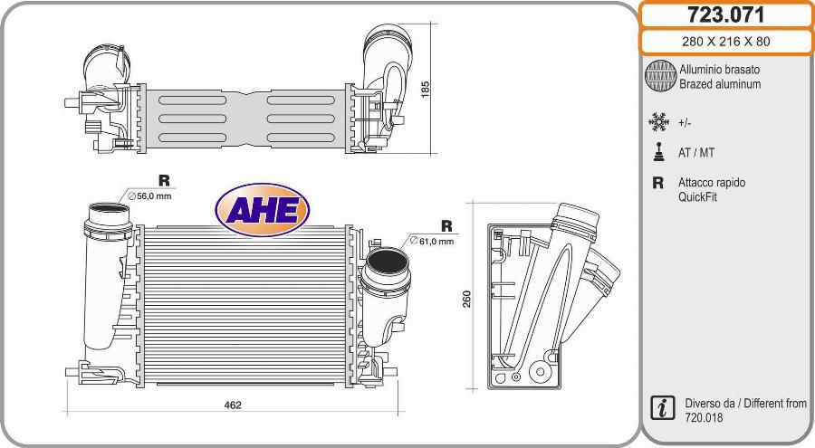 AHE 723.071 - Интеркулер autozip.com.ua