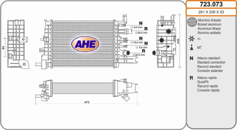 AHE 723.073 - Интеркулер autozip.com.ua