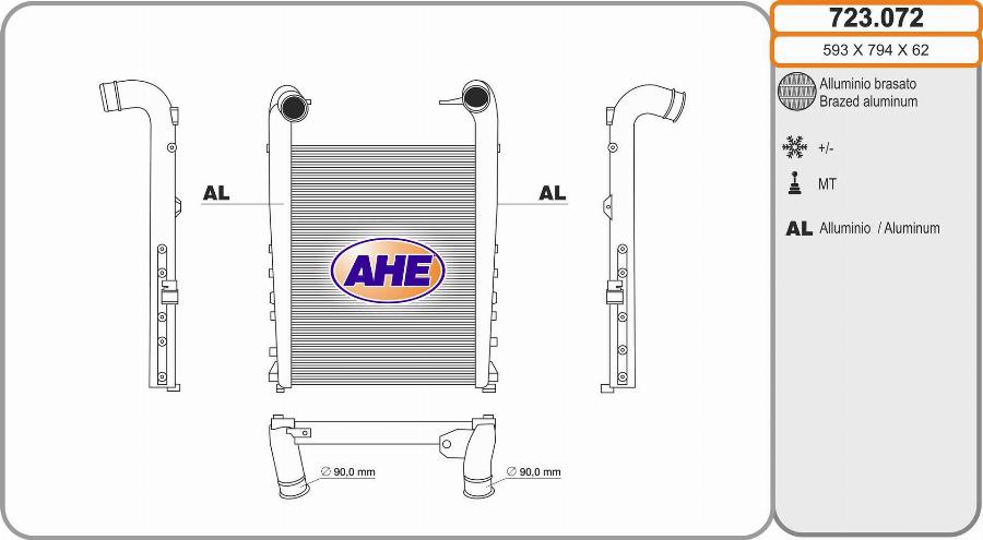 AHE 723.072 - Интеркулер autozip.com.ua