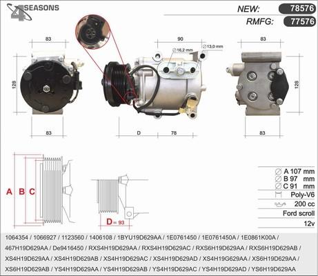 AHE 77576 - Компресор, кондиціонер autozip.com.ua