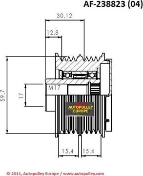 AINDE AF238823 - Ремінний шків, генератор autozip.com.ua