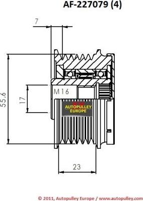 AINDE AF227079 - Ремінний шків, генератор autozip.com.ua