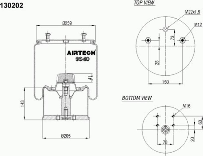 Airtech 3940K - Кожух пневматичної ресори autozip.com.ua