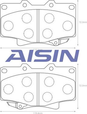AISIN A1N023 - Гальмівні колодки, дискові гальма autozip.com.ua