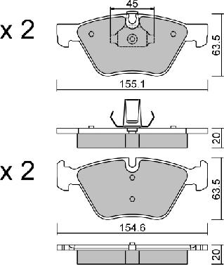 Aisin BPBM-1007 - Гальмівні колодки, дискові гальма autozip.com.ua