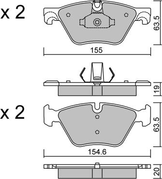 AISIN BPBM-1013 - Гальмівні колодки, дискові гальма autozip.com.ua