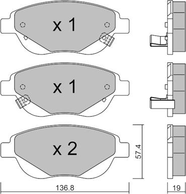 Aisin BPFI-1045 - Гальмівні колодки, дискові гальма autozip.com.ua