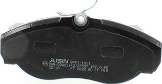 AISIN BPFI-1011 - Гальмівні колодки, дискові гальма autozip.com.ua