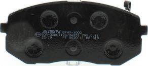 AISIN BPHY-1002 - Гальмівні колодки, дискові гальма autozip.com.ua