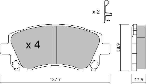 AISIN BPSB-1902 - Гальмівні колодки, дискові гальма autozip.com.ua