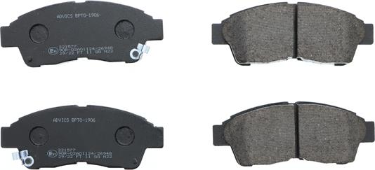 AISIN BPTO-1906 - Гальмівні колодки, дискові гальма autozip.com.ua