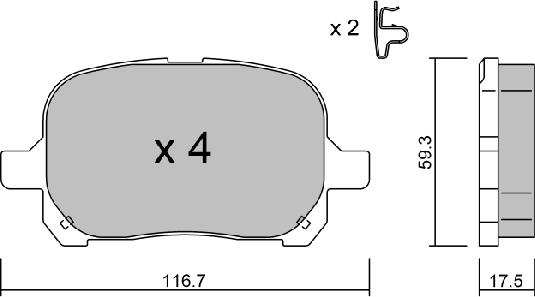 Aisin BPTO-1925 - Гальмівні колодки, дискові гальма autozip.com.ua