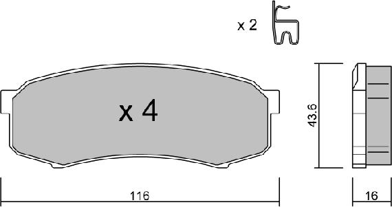 AISIN BPTO-2902 - Гальмівні колодки, дискові гальма autozip.com.ua