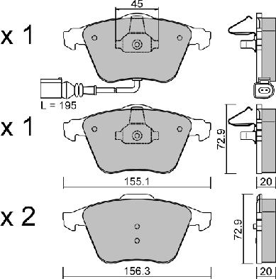 Aisin BPVW-1011 - Гальмівні колодки, дискові гальма autozip.com.ua