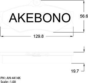 Akebono AN-4414K - Гальмівні колодки, дискові гальма autozip.com.ua