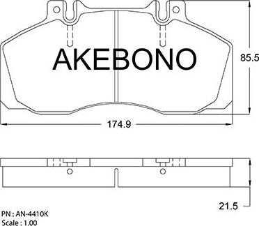 Akebono AN-4410KE - Гальмівні колодки, дискові гальма autozip.com.ua
