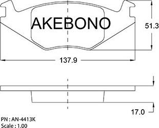 Akebono AN-4413KE - Гальмівні колодки, дискові гальма autozip.com.ua