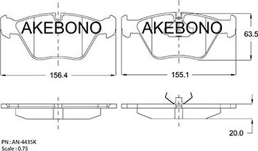 Akebono AN-4435KE - Гальмівні колодки, дискові гальма autozip.com.ua