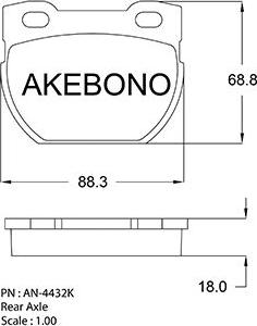 Akebono AN-4432KE - Гальмівні колодки, дискові гальма autozip.com.ua