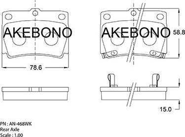 Akebono AN-468WK - Гальмівні колодки, дискові гальма autozip.com.ua