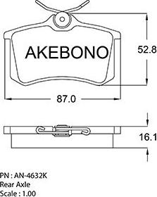 Akebono AN-4632KE - Гальмівні колодки, дискові гальма autozip.com.ua