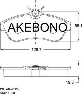 Akebono AN-4095KE - Гальмівні колодки, дискові гальма autozip.com.ua