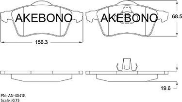 Akebono AN-4041KE - Гальмівні колодки, дискові гальма autozip.com.ua