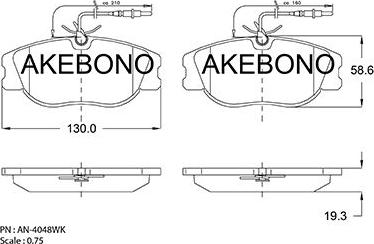 Akebono AN-4048WK - Гальмівні колодки, дискові гальма autozip.com.ua