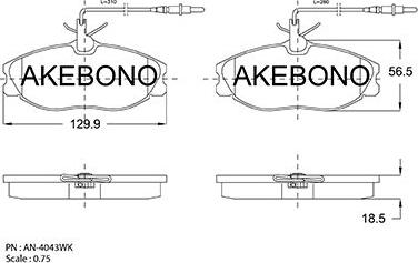 Akebono AN-4043WKE - Гальмівні колодки, дискові гальма autozip.com.ua